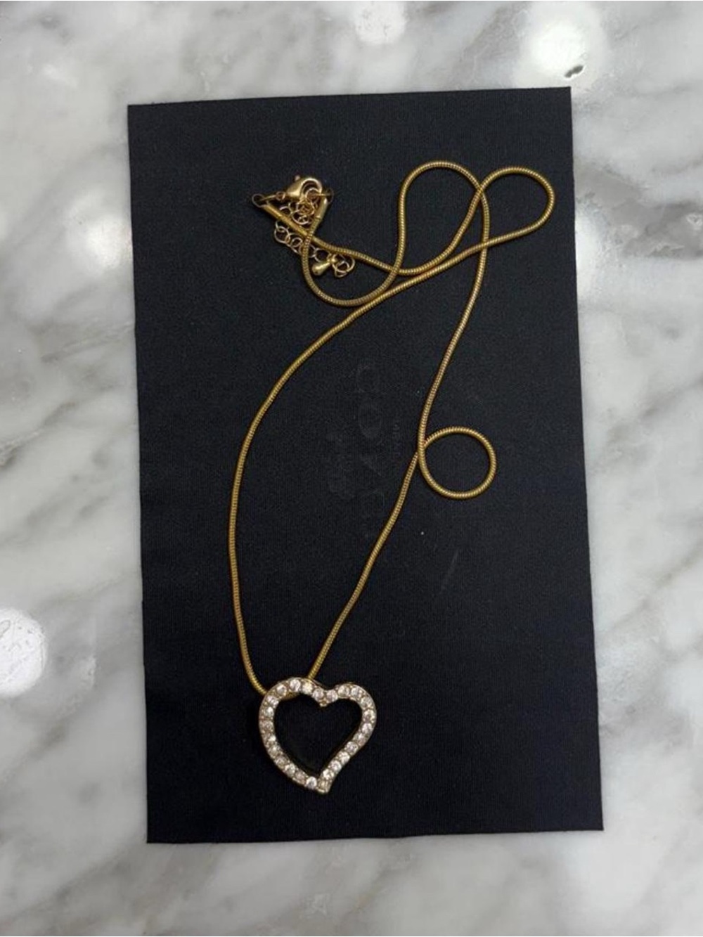 Open Heart Necklace Made With Swarovski Elements Goldtone